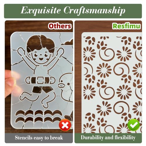 Geometric Texture Stencils for Crafts Reusable 16Pcs Stencils(8.6X4.1 Inch) - color: Texture 19
