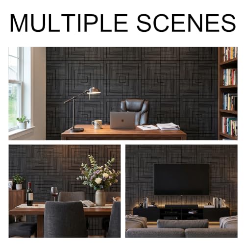 WoveN SounD Acoustic Wall Panels, Black Oak, 16 Pack, 12x12 in - color: Enframe, Black Oak, 16 Pack
