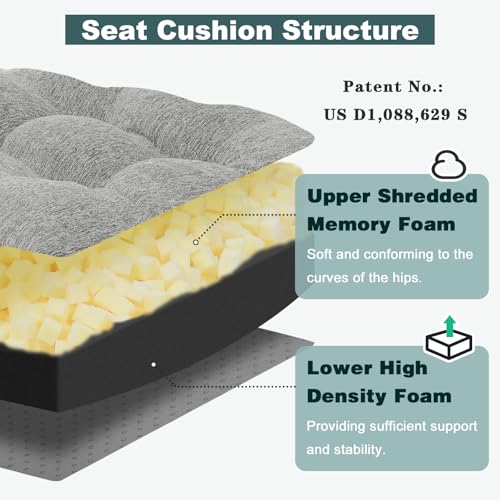 baibu Memory Foam Recliner Cushion with Lumbar Pillow, 18 x 16 x 4 in, Grey - color: Grey, size: 18x16x4 Inch (Pack of 1)