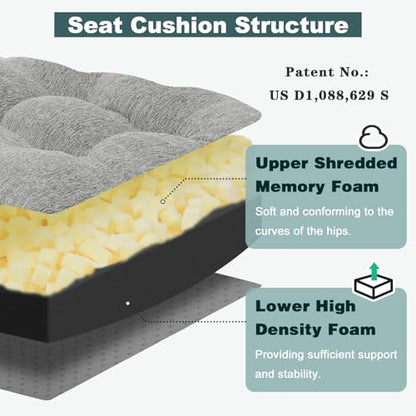 baibu Memory Foam Recliner Cushion with Lumbar Pillow, 18 x 16 x 4 in, Grey - color: Grey, size: 18x16x4 Inch (Pack of 1)