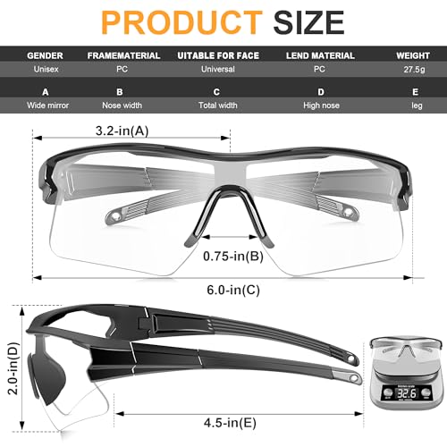 Safety Glasses for Men, Anti Scratch & UV Protection Work Glasses - color: 12 Pack Clear