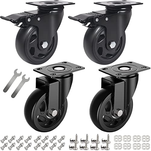 4 Inch Casters Set of 4 Heavy Duty,Heavy Duty Casters with Brake - style: 4 Inch