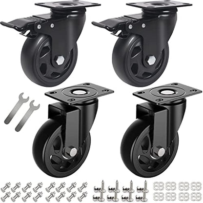 4 Inch Casters Set of 4 Heavy Duty,Heavy Duty Casters with Brake - style: 4 Inch