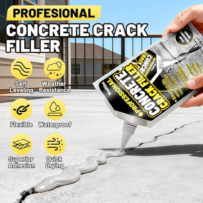 Concrete Crack Filler, 8LB High Elasticity Cement Crack Repair Sealant - size: 6pcs, 8LB