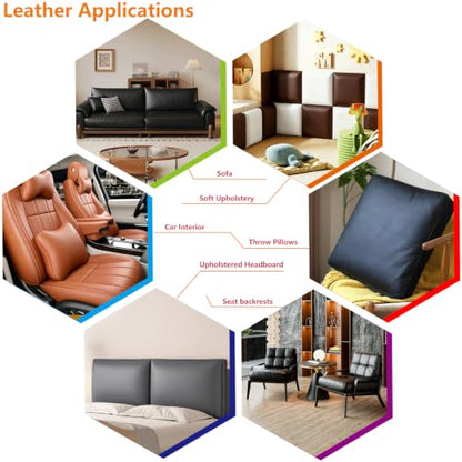 CDY Marine Vinyl Upholstery Fabric: 54"x36" Soft Grain Faux Leather Durable - color: Brown, size: 1 Yard（54"x36")
