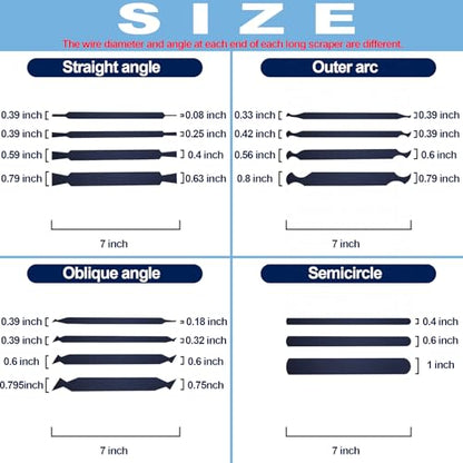 15PCS Cabinet Card Scrapers, High-Strength Blue Spring Steel Woodworking Tools for Engraving, Deburring, Polishing & Contour Sanding - size: Set A