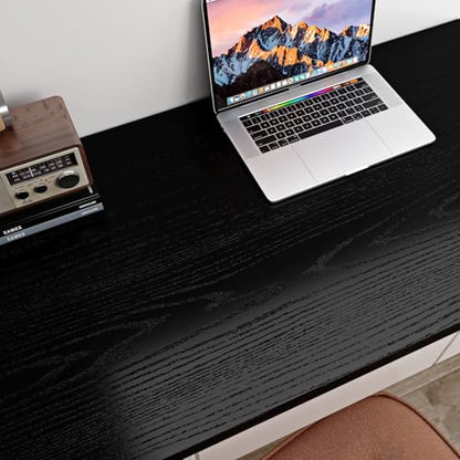 Livelynine 15.8x197 Black Contact Paper Peel and Stick Countertops for Kitchen Cabinet Wallpaper Black Vinyl Countertop Wrap Waterproof Stick on Counter Top Covers Adhesive Heavy Duty Desk Covering - size: 197" x 15.8"