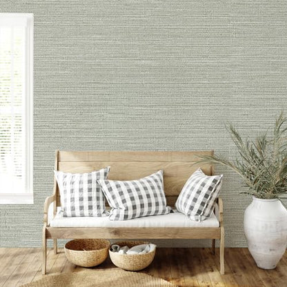 JiffDiff Grasscloth Wallpaper Peel and Stick Cream Grassweave Stick on Wallpaper Textured Self Adhesive Wall Paper Contact Paper 787" x 17.3" - color: withered, size: 17.3" x 787"