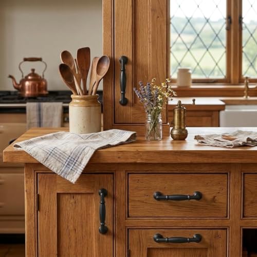 khtumeware 10 Pack 3 Inch(76mm) Matte Black Cabinet Pulls Heavy Duty Solid Cabinet Handles Kitchen Cabinet Hardware for Cupboard Drawer Handles - color: Matte Black, size: 3"(76mm)Hole Center