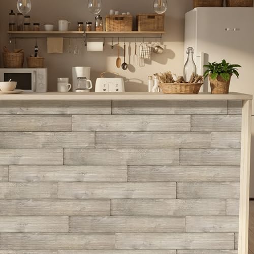 Real Wood Wall Planks-5" White Shiplap Panel Peel and Stick 10Pack 12.5SqFt - color: Low-key rustic style