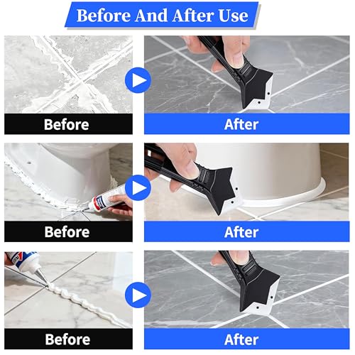 3-in-1 Silicone Caulking Tool Kit, Sealant Finishing & Scraper