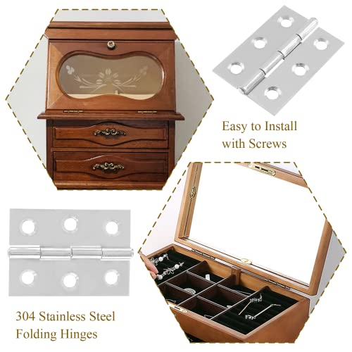 20pcs 3 Inch Butt Hinges, Stainless Steel Cabinet Hinges, Chrome - size: 3 Inch