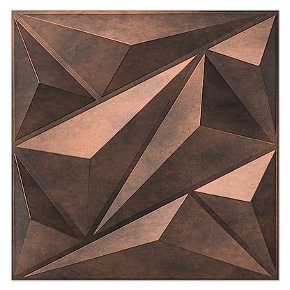 Art3dwallpanels 3D Wall Panels Diamond, PVC Antique Copper - color: Antique Copper