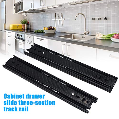 1 Pairs Ball Bearing Drawer Slides, 8 10 12 14 16 Inchs Furniture Drawer Slides 3 Folds Extension Soft Close Guide Rail for Dresser, Cabinet, Kitchen(8in)