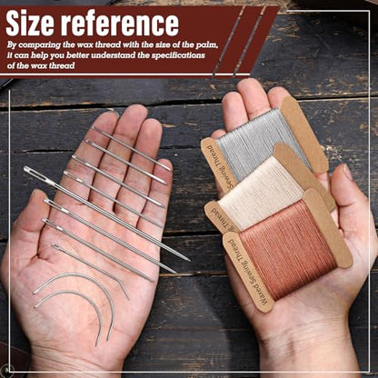 Waxed Thread 0.55mm Leather Waxed Thread Upholstery Repair Kit - color: Beige, Gray, Brown
