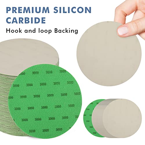 6 Inch 25 PCS 3000 Grit Sanding Disc Wet Dry Sandpaper Hook Loop Sand Paper - style: Grit 3000