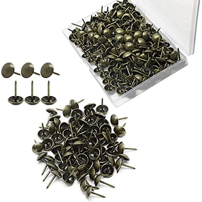 Metal Thumb Tacks, Bronze, 7/16 Inch, 200 Pcs - color: Bronze
