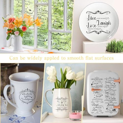 12 Pcs Stickers Rub-On Transfers for Furniture & Crafts, 6 x 6 Inch - style: Vintage
