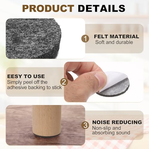 uxcell 8Pcs Non Slip Furniture Pads 6.5" Self Adhesive(Gray 0.2" Thk) - color: Grey, size: 6.5" x 0.2"