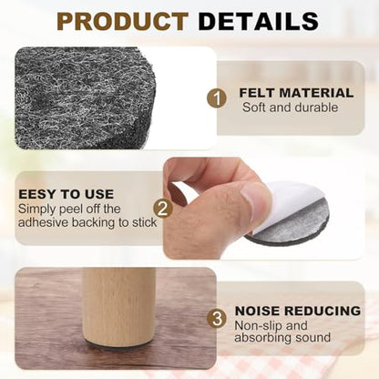 uxcell 8Pcs Non Slip Furniture Pads 7.5" Self Adhesive(Gray 0.2" Thk) - color: Grey, size: 7.5" x 0.2"