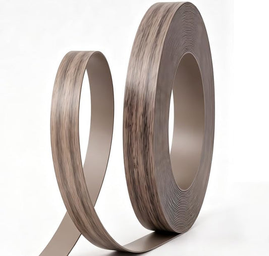 GSCIT Club Edge Banding, 5/8 inch x 25ft roll of Edge Banding Non glued Flexible Veneer Natural Walnut PVC Tape Banding for Cabinet Repair Furniture Restoration - color: Natural Walnut, size: 5/8"x 25ft