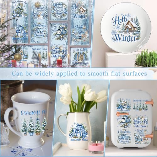 Christmas Rub on Transfers for Crafts, Winter Transfer Furniture Decals - style: Christmas Winter