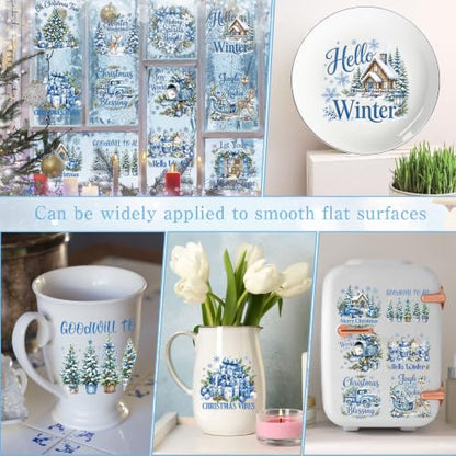 Christmas Rub on Transfers for Crafts, Winter Transfer Furniture Decals - style: Christmas Winter