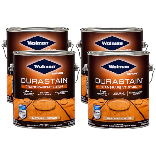 Wolman Natural Cedar DuraStain Water-Based Wood Stain - color: Natural Cedar, size: Gallon (Pack of 4)