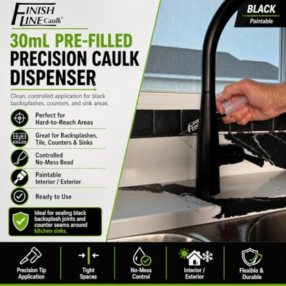 30mL Pre-Filled Precision Caulk Applicator Black, 1-Pack - color: Black