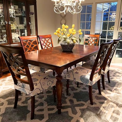 SearchI Dining Chair Seat Covers Set of 4, Rear Covered, Ball Flower - color: Ball Flower
