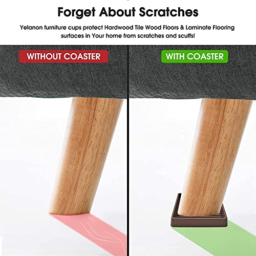 Non Slip Furniture Pads for Hardwood Floors -Yelanon 8Pcs 2” Coasters Cups - color: 8pcs2"square Brown Star