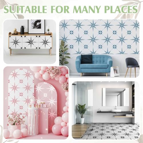 Zonon 4 Pcs 18 in Reusable Tile Stencil for Painting Large Pattern - size: 18 in, style: Compass Star