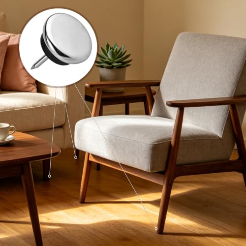 TOVOT 20PCS Furniture Chair Glide Nail-On Metal Glides for Carpet Floors (23mm) - size: 23mm