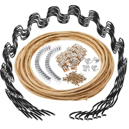 MorningRo 8 Pcs 18 Inch Couch Upholstery Spring Repair Replacement Kit - 8 Heavy-Duty Springs, 16 Spring Clips, 64 Nails, 40ft Steel Stay Wire for Fixing Sagging Cushions in Sofa Recliner Chair - size: 18 Inch