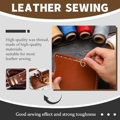 Off-White Waxed Thread for Leather Threads Wax Thread for Leather Sewing - color: Off-white
