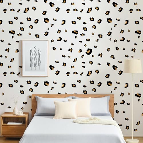 Leopard Print Wall Decals, 12 Sheets 348 Pcs - color: Cheetah