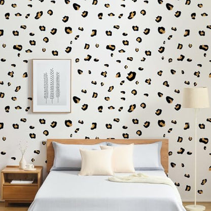 Leopard Print Wall Decals, 12 Sheets 348 Pcs - color: Cheetah