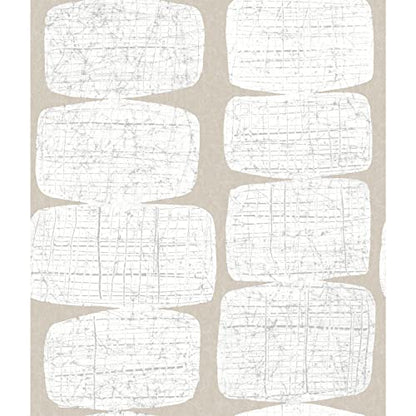 RoomMates Mid-Century Beads Peel and Stick Wallpaper, Tan - color: Tan