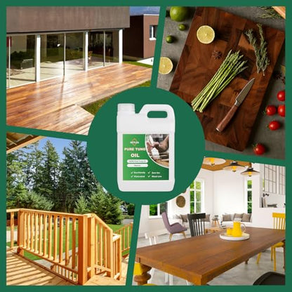 100% Pure Tung Oil 135oz – Natural Finish for Wood & Floors - size: 135OZ Tung Oil