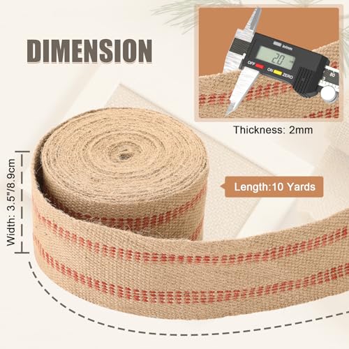 Craft Jute Webbing Tape, 10 Yards Width 3.5" Roll