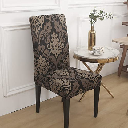 HZDHCLH Dining Chair Covers Set of 6 Stretch Chair Slipcovers Washable - color: Brown, size: 6 PCS