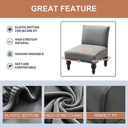 Eco-Ancheng Armless Chair Slipcover - Removable, Washable, Printed Covers for Living & Dining Room - color: A34