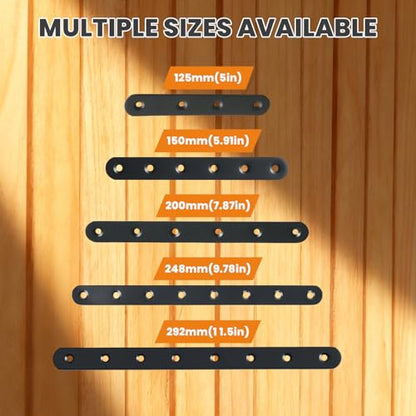 Alise Flat Bracket ,5 Inch Black Mending Plate Flat Brace for Wood Shelves - color: Black, size: 5 Inch