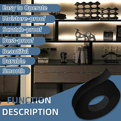 Melamine Edge Banding, 3/4 inch x 25ft roll of Veneer Black Edge Banding Pre-glued, Real Wood Tape for Cabinet Repair & Furniture Restoration
