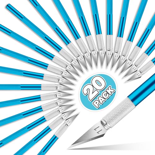DIYSELF 20 Pack Exacto Knives for Art and Hobby, Blue - color: Blue, size: 20-Pack