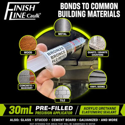 30mL Pre-Filled Precision Caulk Applicator Bronze 1-Pack - color: Dark Brown / Bronze