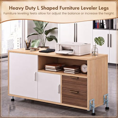 Kenning 24 Pack Cabinet Leveling Feet L Shaped Furniture Legs, Silver - color: Silver