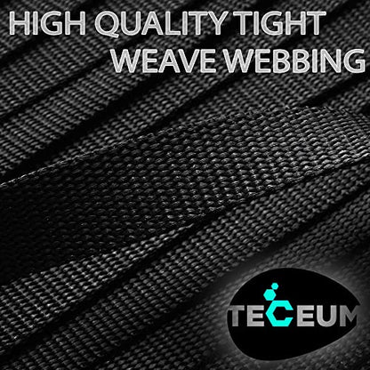 TECEUM Webbing Strap, 3/4" to 2", 10-50 Yds, Multi-Color Heavy Duty Tape - color: Black, size: 2"- 25 yards