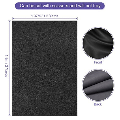PATIKIL PU Faux Leather Fabric Nappa Grain 2 Yards Length 72"x54"x0.04" Soft Synthetic Leather Material Sheets 1.2mm Thick for Bags DIY Crafts, Black - color: Black, size: 54"x72"x0.04"