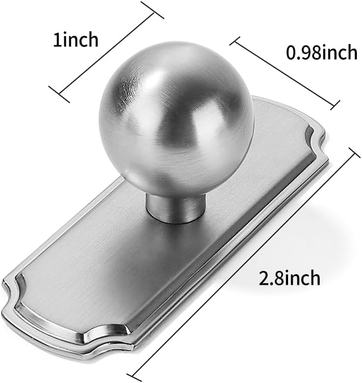 khtumeware 10-Pack Heavy Duty Solid Backplate for Cabinet Knobs Brushed Satin Nickel Drawer Knobs with Backplate Suitable for Dresser and Kitchen Cabinet Hardware. - color: Brushed Satin Nickel